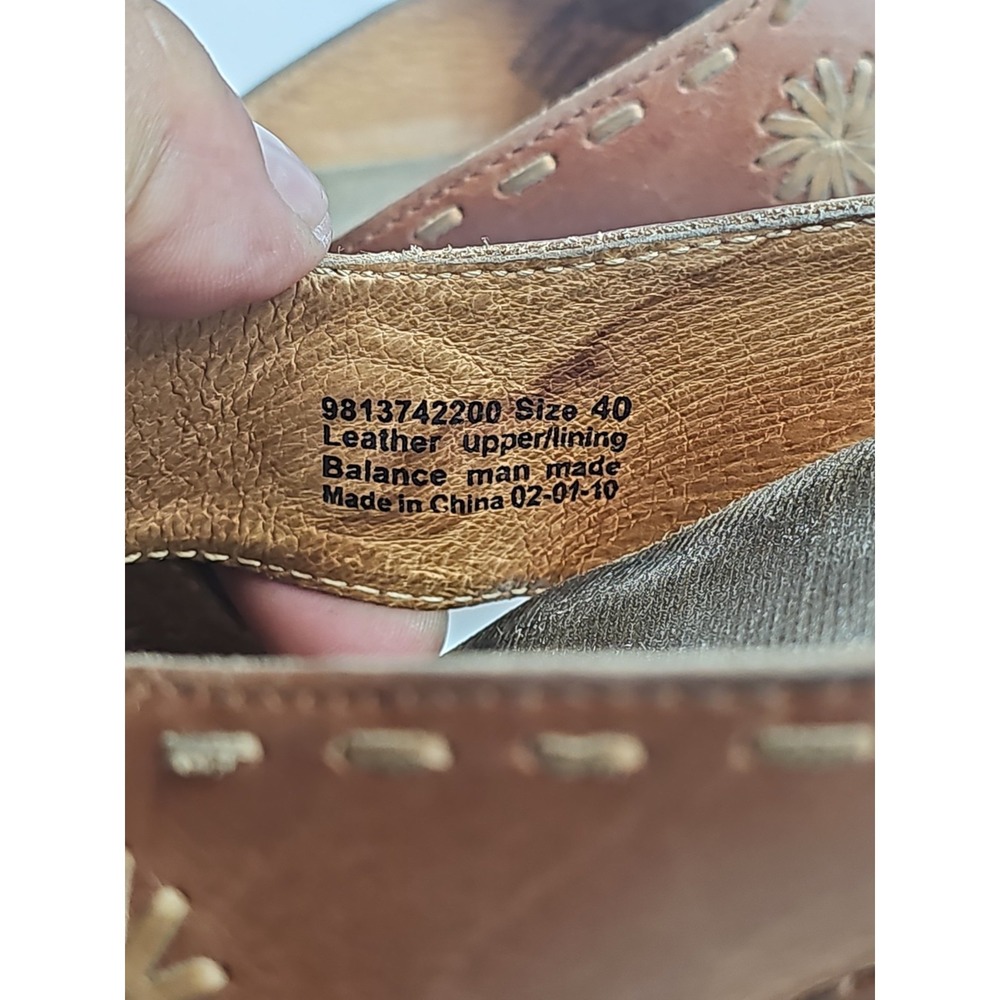 Dansko Womens Size 40/9.5 Slip On Clog Sandals Sunny Brown Leather Wedge Slides - Picture 12 of 12